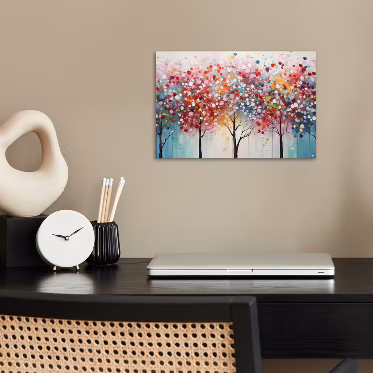 Kunst - Bomen - Natuur - Acryl poster papier klein -sfeer1