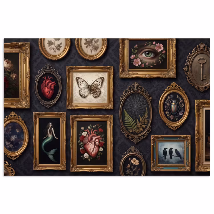 Kunst - Collectie - Vintage - Klassiek - Donker poster papier klein -3d