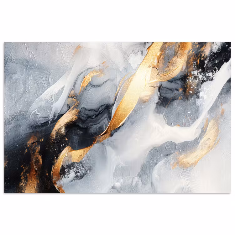 Kunst - Goud - Luxe - Abstract - Modern poster papier klein -3d