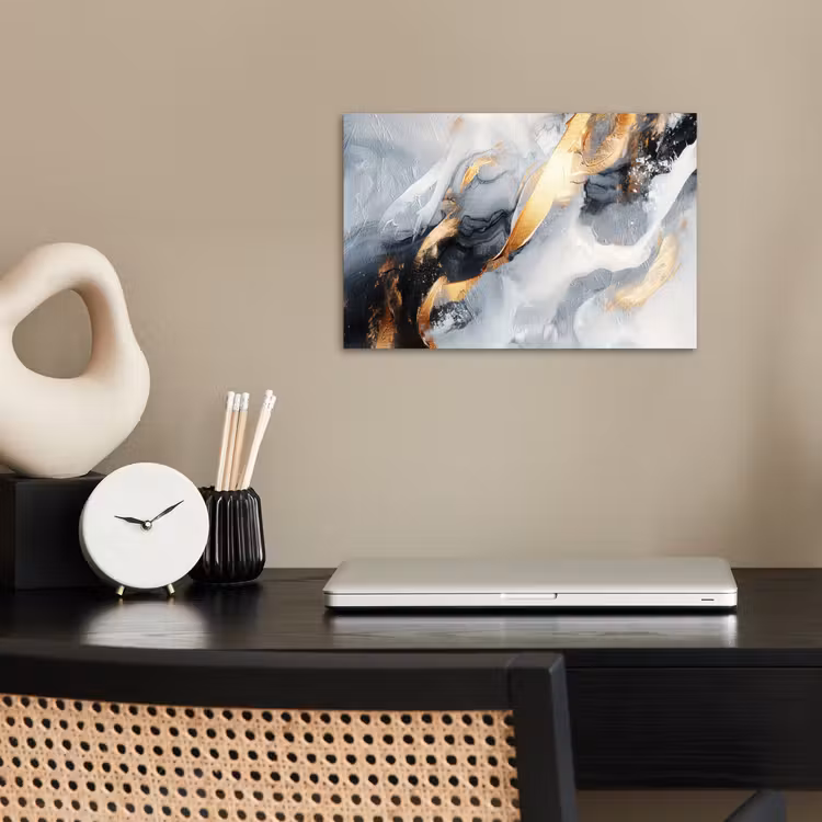 Kunst - Goud - Luxe - Abstract - Modern poster papier klein -sfeer1
