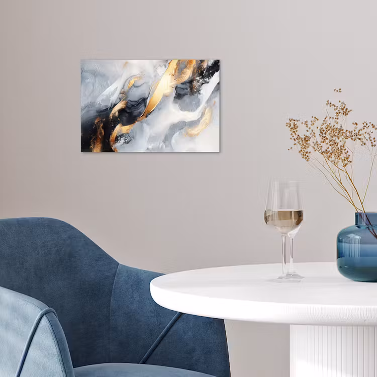 Kunst - Goud - Luxe - Abstract - Modern poster papier klein -sfeer3