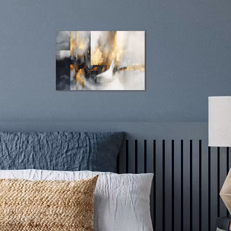 Kunst - Goud - Zilver - Abstract poster papier klein -sfeer2