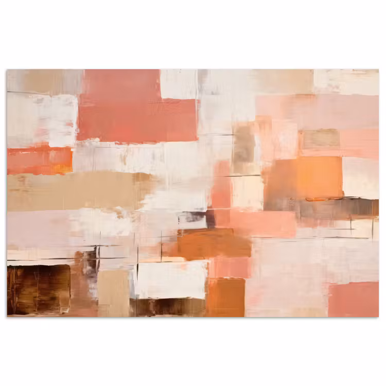Kunst - Roze - Abstract poster papier klein -3d