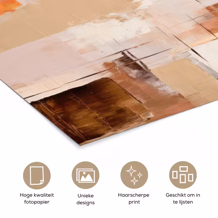 Kunst - Roze - Abstract poster papier klein -closeup_NL