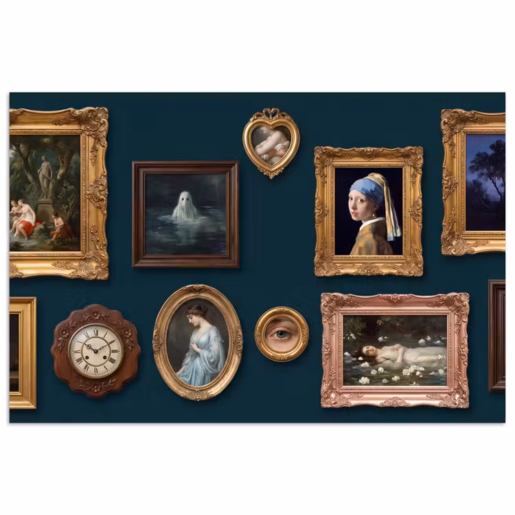 Kunst - Schilderijen - Decoratie - Klassiek - Groen poster papier klein -3d
