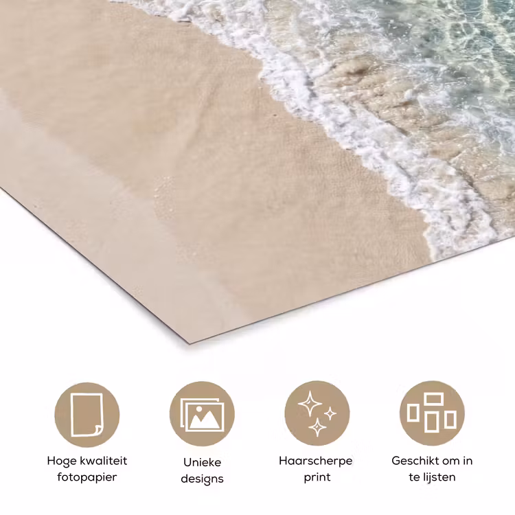 Kust - Zand - Blauw poster papier klein -closeup_NL