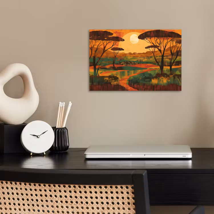Landschap - Afrikaans - Zon poster papier klein -sfeer1