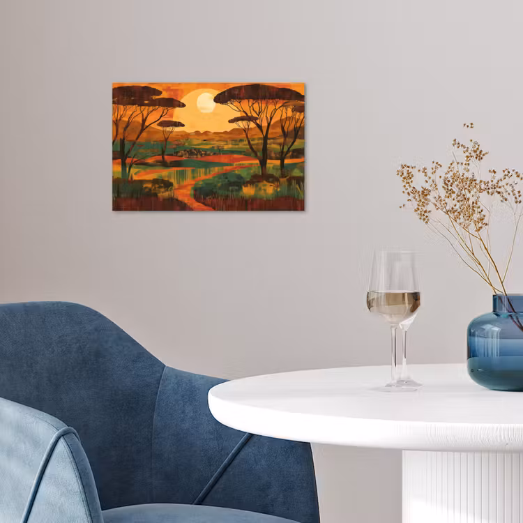 Landschap - Afrikaans - Zon poster papier klein -sfeer3