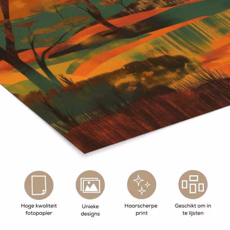 Landschap - Afrikaans - Zon poster papier klein -closeup_NL