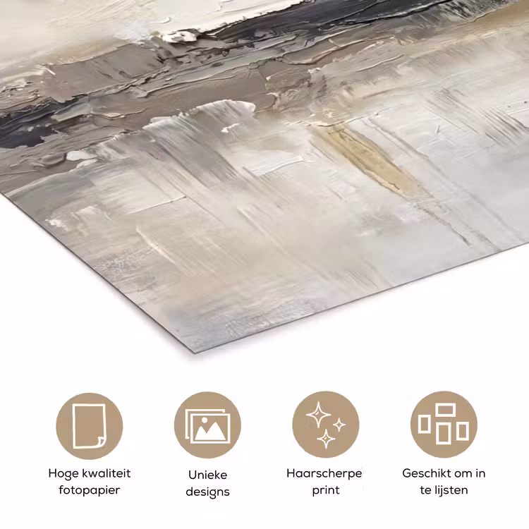 Landschap - Horizon - Natuur - Abstract - Neutraal poster papier klein -closeup_NL