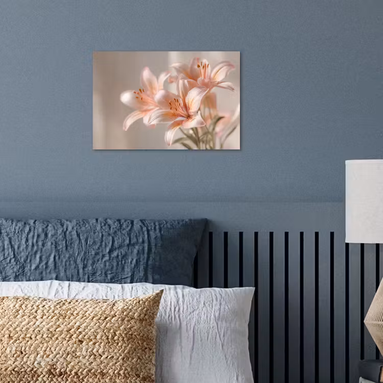 Lelies - Meeldraden - Roze - Wazig poster papier klein -sfeer2