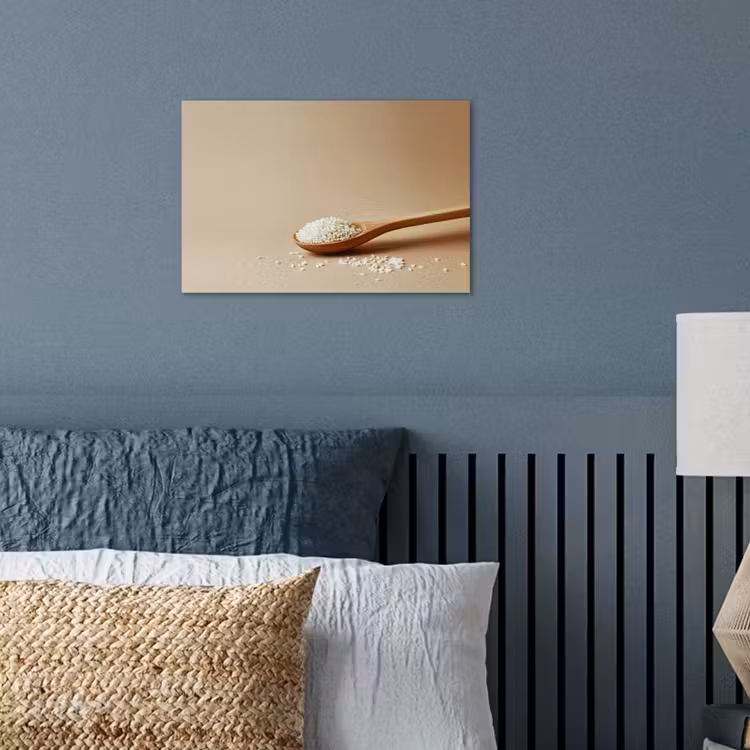 Lepel - Rijst - Hout - Beige poster papier klein -sfeer2