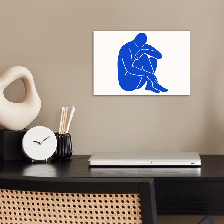 Lichaam - Abstract - Blauw poster papier klein -sfeer1