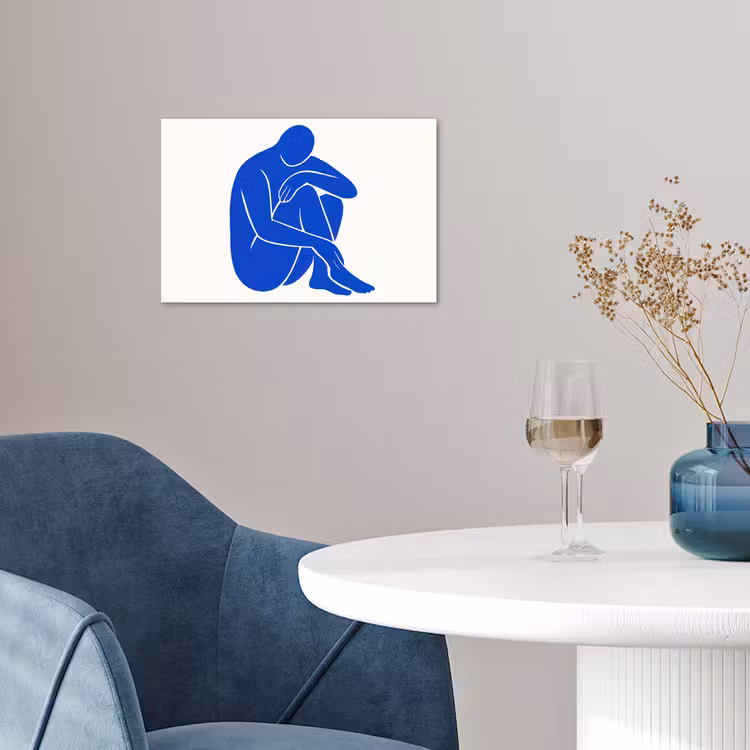 Lichaam - Abstract - Blauw poster papier klein -sfeer3