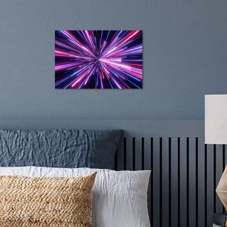 Lichtsnelheid - Ruimte - Roze - Paars poster papier klein -sfeer2