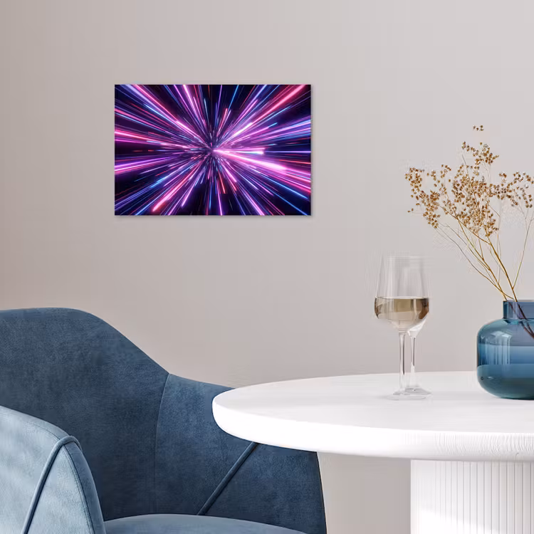 Lichtsnelheid - Ruimte - Roze - Paars poster papier klein -sfeer3