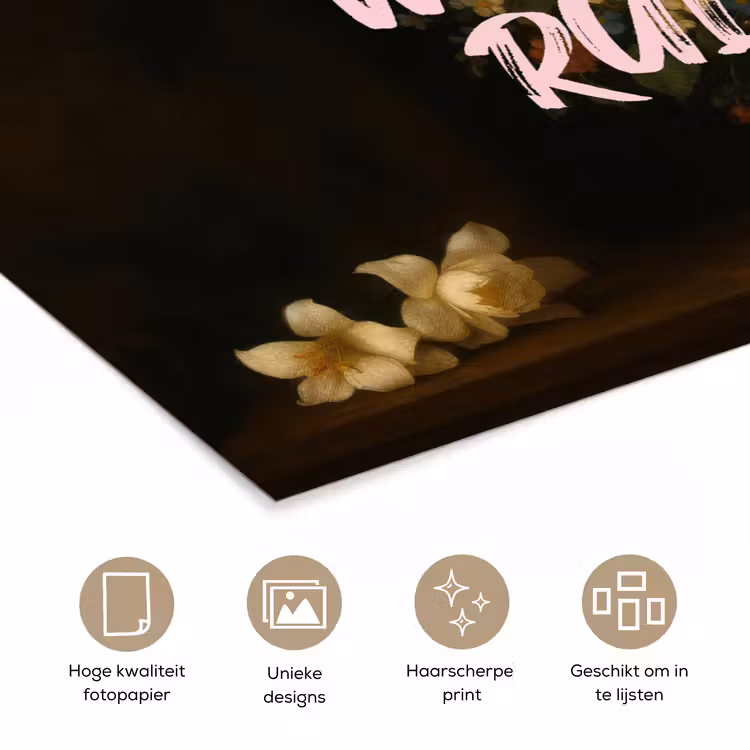 Liefde - Modern - Bloemen poster papier klein -closeup_NL