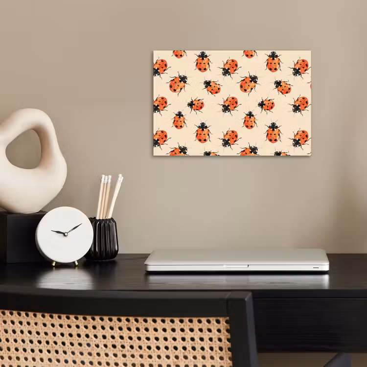 Lieveheersbeestjes - Patroon - Rood poster papier klein 62 -sfeer1