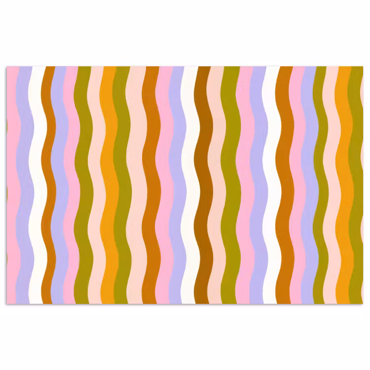 lijnen - Golven - Pastelkleuren - Patroon poster papier klein -3d
