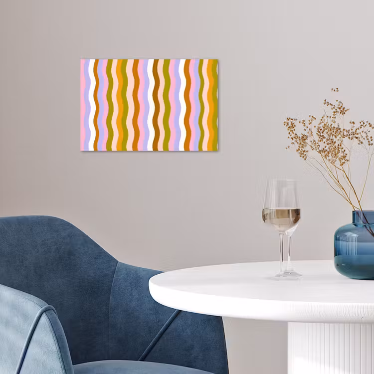 lijnen - Golven - Pastelkleuren - Patroon poster papier klein -sfeer3