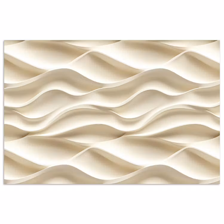 Lijnen - Golvend - Crème poster papier klein 62 -3d