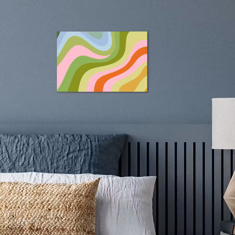 Lijnen - Pasteltinten - Golvend poster papier klein -sfeer2