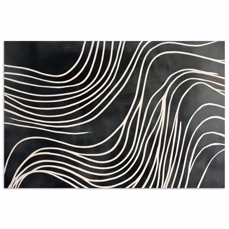 Lijnen - Patroon - Abstract - Wit poster papier klein -3d