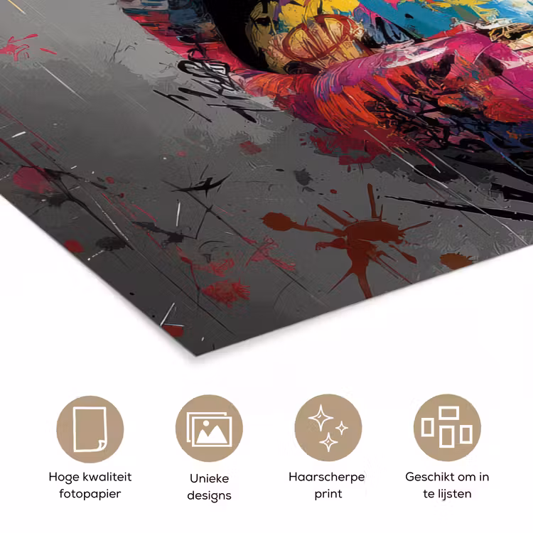 Lippen - Graffiti - Expressief poster papier klein -closeup_NL