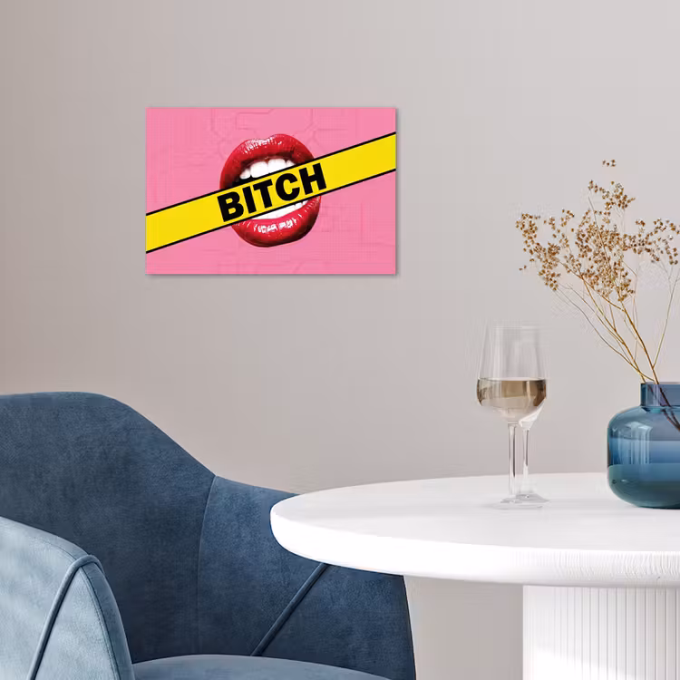 Lippen - Tekst - Kleurrijk poster papier klein -sfeer3