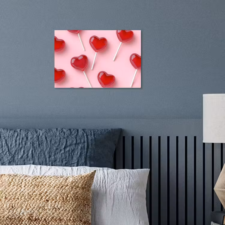 Lollies - Hartjes - Roze poster papier klein -sfeer2