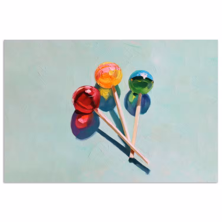 Lollys - Schaduw - Drie - Blauw poster papier klein -3d