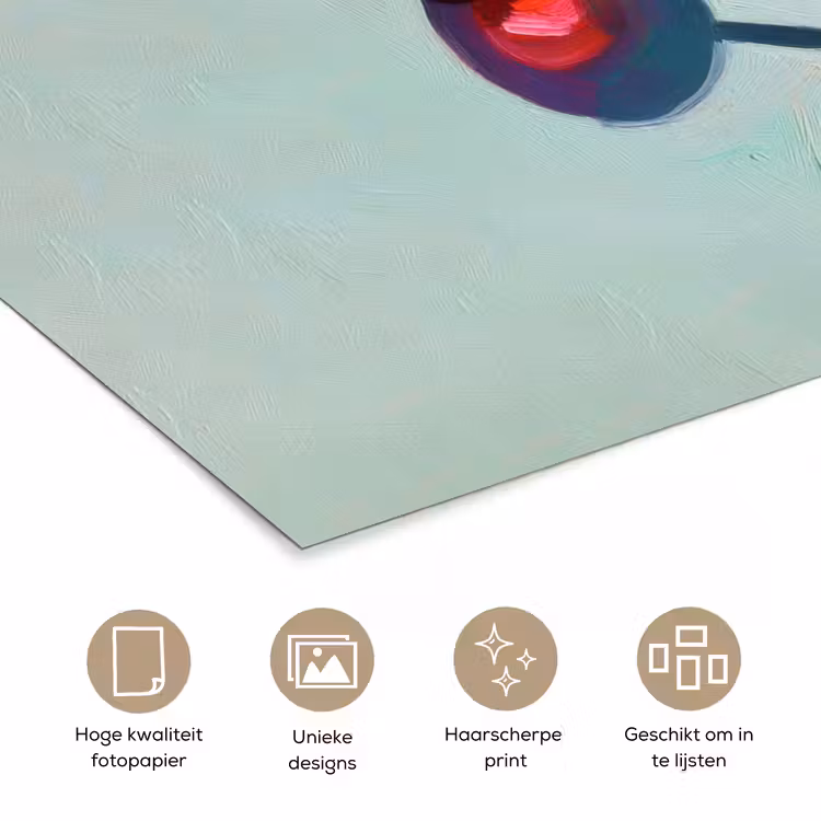 Lollys - Schaduw - Drie - Blauw poster papier klein -closeup_NL