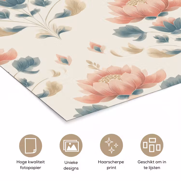 Lotus - Bloemen - Roze poster papier klein 62 -closeup_NL