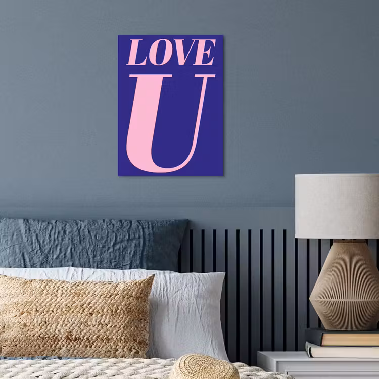 Love - Blauw - Valentijn poster papier klein -sfeer2