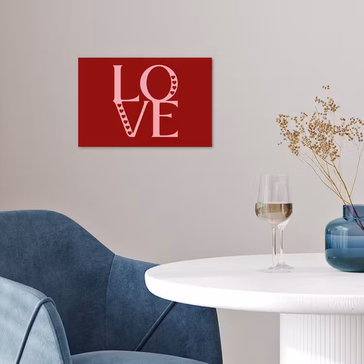 Love - Rood - Hatjes poster papier klein -sfeer3