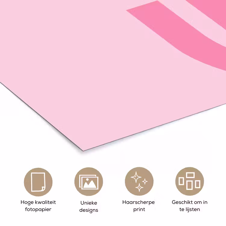 Love - Roze - Hart - Valentijn poster papier klein -closeup_NL