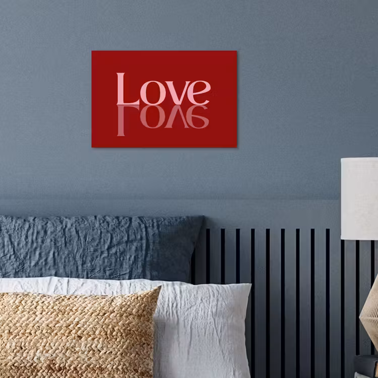 Love - Spiegeling - Rood poster papier klein -sfeer2