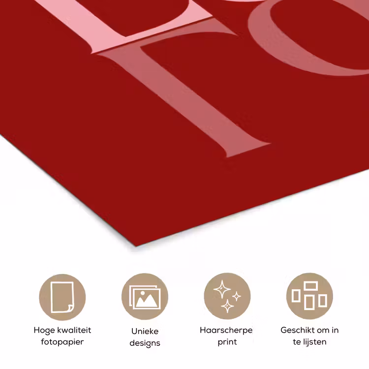 Love - Spiegeling - Rood poster papier klein -closeup_NL