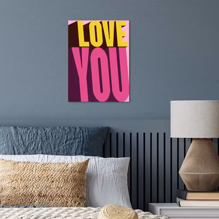 Love - Tekst - Roze - Valentijn poster papier klein -sfeer2