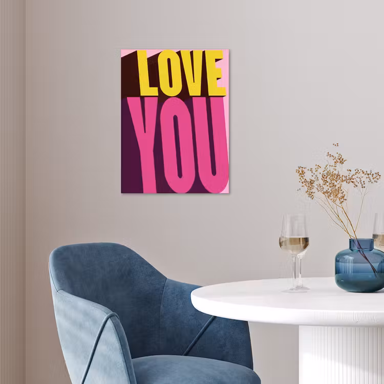 Love - Tekst - Roze - Valentijn poster papier klein -sfeer3