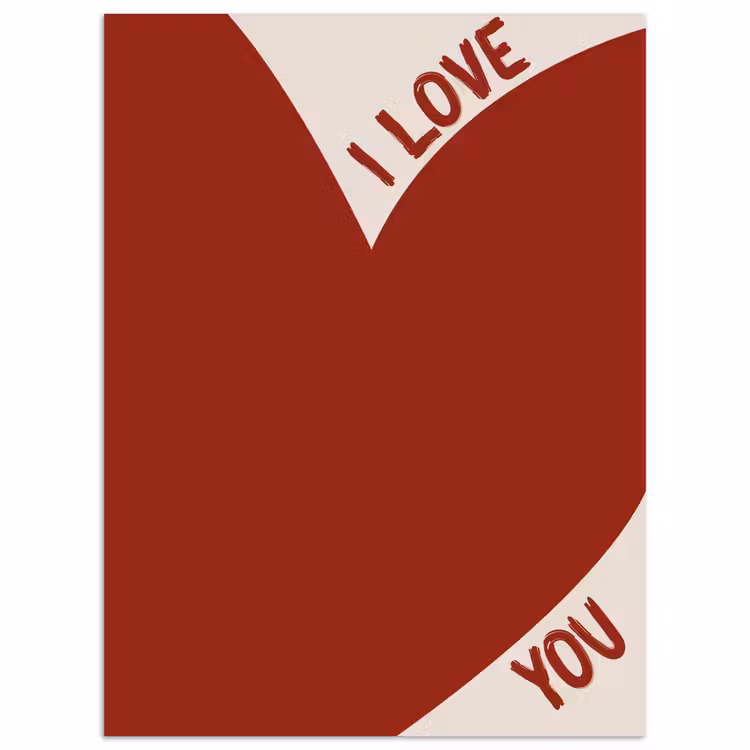Loveyou - Rood - Hart poster papier klein -3d