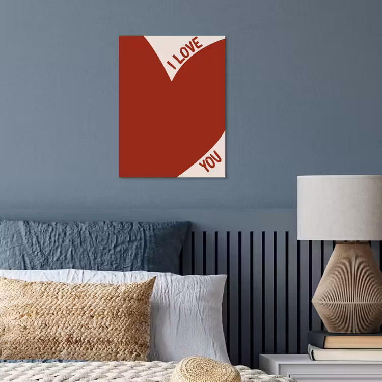 Loveyou - Rood - Hart poster papier klein -sfeer2