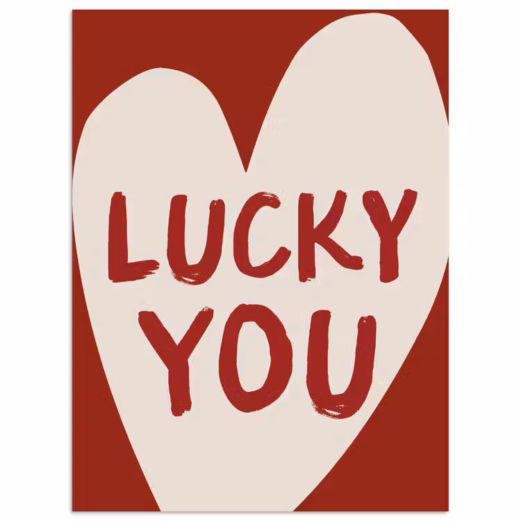 Lucky - Hart - Rood poster papier klein -3d
