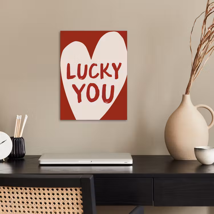 Lucky - Hart - Rood poster papier klein -sfeer1