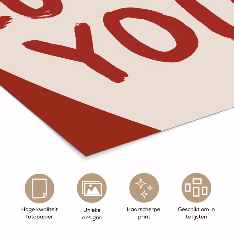 Lucky - Hart - Rood poster papier klein -closeup_NL