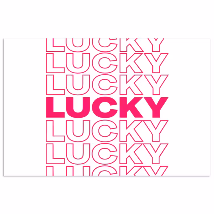 Lucky - Roze - Patroon poster papier klein -3d