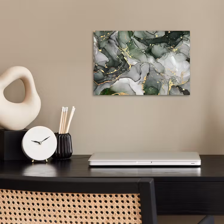 Luxe - Marmer - Groen poster papier klein -sfeer1