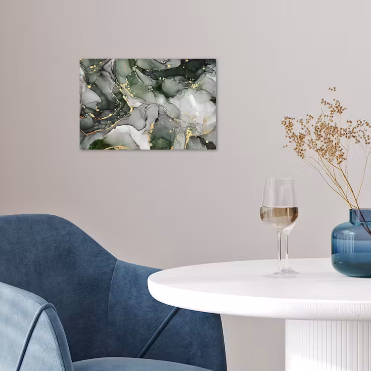 Luxe - Marmer - Groen poster papier klein -sfeer3