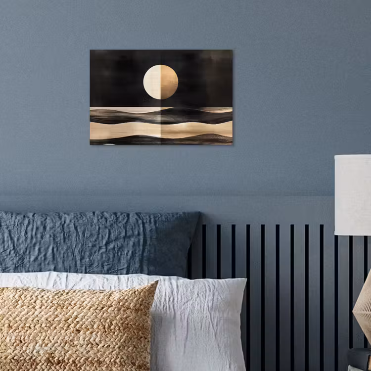 Maan - Cirkel - Goud poster papier klein -sfeer2