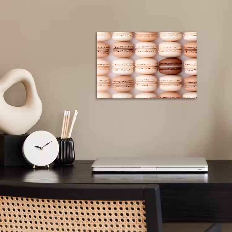 Macarons - Beige - Bruin poster papier klein -sfeer1